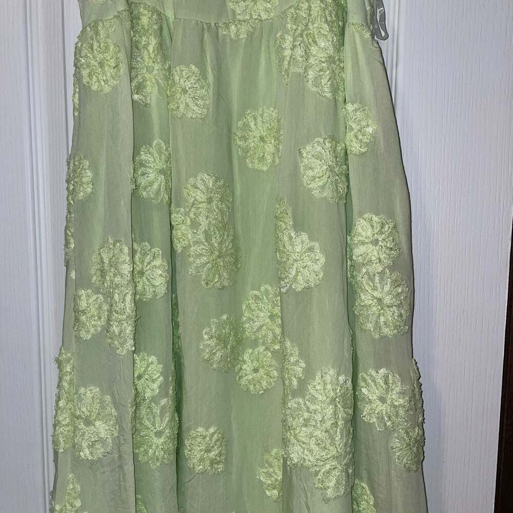 Pink Diamond Lime Green Floral Maxi Dress Whimsy - Picture 4 of 11